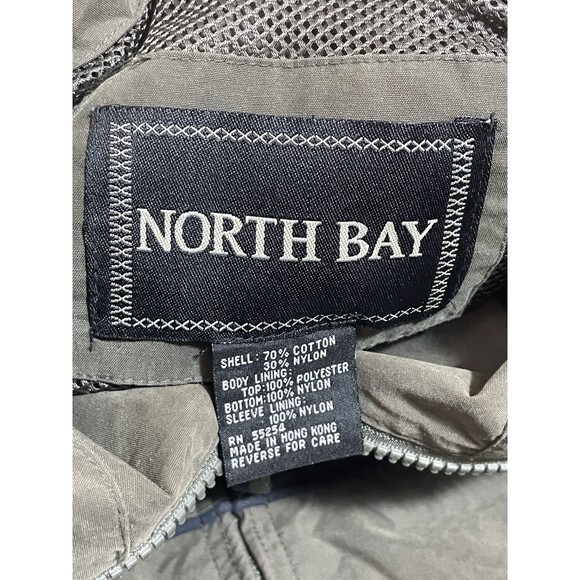 North Bay Mens Sz L Jacket Coat Green Dark Zip - Picture 2 of 5